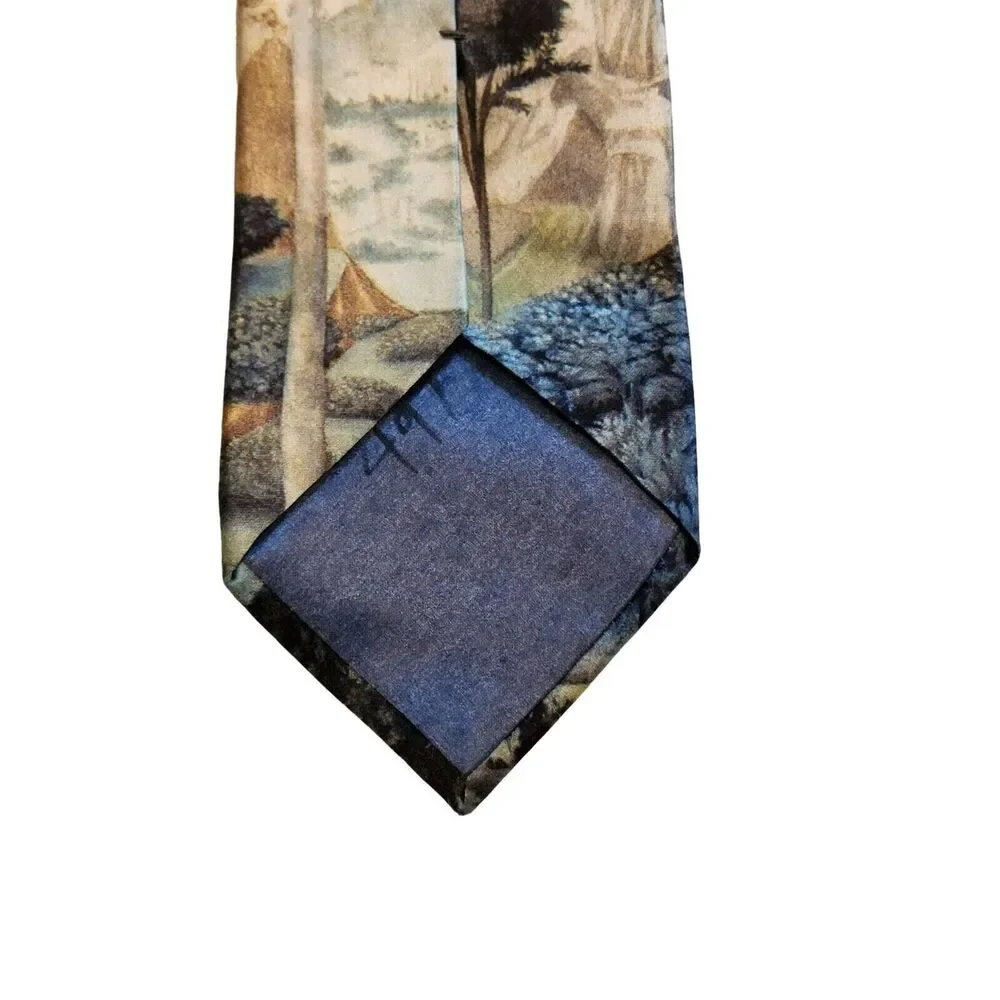#6389 Giorgo Guerrini Maraldi Vintage Men's Necktie Blue print 58 in x 4 in